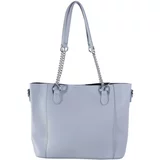 Fashionhunters Light blue spacious shoulder bag with cosmetic case