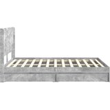  Krevetna konstrukcija s pohranom i uzglavljem Betonska siva 150 x 200 cm | Shoptok.si
