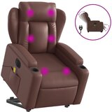  The Living Store Električni masažni stol s funkcijo vstajanja rjavo umetno usnje - Električni Masažni Naslanjač S Funkcijo Vstajanja, (21443004) | Shoptok.si