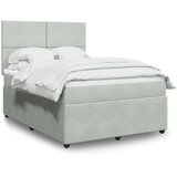 vidaXL Box spring postelja z vzmetnico svetlo siva 140x200 cm žamet Cene