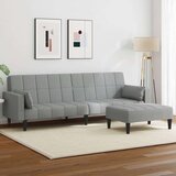  Kavč dvosed s stolčkom za noge svetlo sivo blago, (21228542) | Shoptok.si