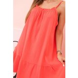 Kesi Włoski Women's muslin dress with straps and frill raspberry | Shoptok.si