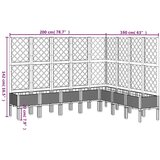  Vrtna sadilica s rešetkom crna 200 x 160 x 142 cm PP | shoptok.hr