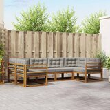  Set vanjskih sofa 6 kom. Prirodna i svijetlo siva Smeđa 325 x 166,5 x 73 cm | Shoptok.si