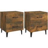 The Living Store Nočna omarica 2 kosa dimljeni hrast 40x35x47,5 cm - Nočna Omarica, (21421015) | Shoptok.si