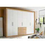 MID.YOU omara za oblačila fernando, bela, hrast, 289cm | Shoptok.si