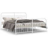 Metalni okvir kreveta uzglavlje i podnožje bijeli 183x203 cm | shoptok.hr