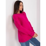 Fashion Hunters Women's Fuchsia Classic Viscose Sweater Cene