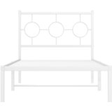  Metalni okvir za krevet s uzglavljem bijeli 90x200 cm | shoptok.hr