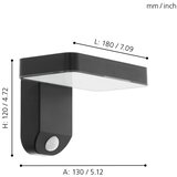 Eglo Pastion vanjska zidna, led, 4,5w, solarna, sa senzorom | shoptok.hr