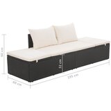  Ležaljka za sunčanje crna 195 x 60 cm poliratan | Eponuda.ba