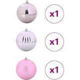 vidaXL Set Božićnih Ukrasnih Kuglica 3 pcs Ružičasta | shoptok.hr