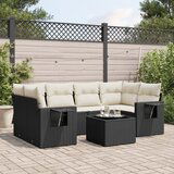 vidaXL 7-dijelni set vrtnih sofa od poliratana s jastucima crni | shoptok.hr