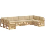  Set vanjskih sofa 10 pcs Bijela i bež 363 x 190 x 73 cm | shoptok.hr