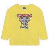 Kenzo Kids Otroška bombažna majica z dolgimi rokavi zelena barva