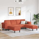  Kavč z blazino Rdeče oranžna 250 x 188 x 76 cm Žametna tkanina, (5000137857) | Shoptok.si