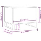  Stolić za kavu boja hrasta 60x44,5x45 cm konstruirano drvo | shoptok.hr