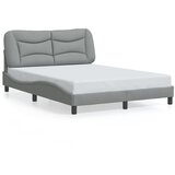 Maison Chic Posteljni okvir - Dvoposteljna postelja - Zakonska postelja brez vzmetnice svetlo siv 140x190 cm blago-J12485, (21777112) | Shoptok.si