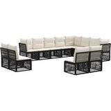 vidaXL Vrtna sedežna garnitura 12 pcs Črna poli ratan, (5000270642) | Shoptok.si