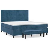 The Living Store Box spring postelja z vzmetnico temno modra 180x200 cm žamet - Box Spring Postelja, (21491655) | Shoptok.si
