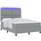 vidaXL Postelja z vzmetnico in LED lučko Svetlo siva 140x200 cm Tkanina, (22084060) | Shoptok.si