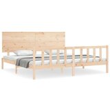 Maison Chic Posteljni Okvir - Dvoposteljna postelja brez vzmetnice 200x200 cm trdna borovina, (22081693) | Shoptok.si