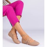 Gemre Beige faux leather ballet flats with buckles Vitoldora | Shoptok.si
