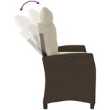 vidaXL Vrtna klop z blazinami rjav poli ratan | Shoptok.si