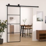 vidaXL Drsna vrata z opremo 76x205 cm ESG steklo in aluminij Cene