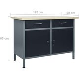  Delovna miza črna 120x60x85 cm jeklo, (20751388) | Shoptok.si