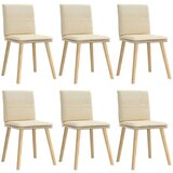  Jedilni stoli 6 kosov krem blago, (21822674) | Shoptok.si