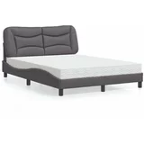  Krevet s madracem sivi 140x200 cm od umjetne kože