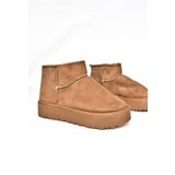 Fox Shoes R612033402 Tan Women's Boots with a thick sole with suede and a pile inner | shoptok.hr