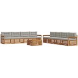  Set vanjskih sofa 9 kom. Prirodna i svjetlosiva | shoptok.hr