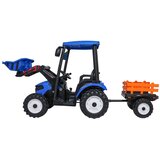  Dječji traktor na akumulator MEGA D68 s prikolicom, plavi Slike