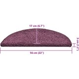  Prostirke za stepenice 15 kom 56x17x3 cm tamnoljubičaste poluokrugle | shoptok.hr