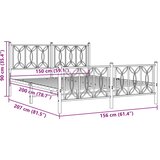 Metalni okvir kreveta uzglavlje i podnožje crni 150x200 cm | shoptok.hr