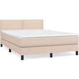  Box spring postelja z vzmetnico kapučino 140x200cm umetno usnje, (20896025) | Shoptok.si