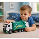 Garbage Truck For Kids Metal Cabin Bin Lights Sounds Green | Shoptok.si