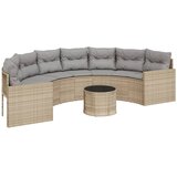  Vrtna sofa sa stolom i jastucima polukružna bež od poliratana | shoptok.hr