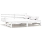  Dnevni ležaj na izvlačenje bijeli od borovine 2 x (90 x 200) cm | shoptok.hr
