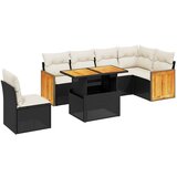  The Living Store Vrtna sedežna garnitura 7-delna z blazinami črn poli ratan - Vrtna Sedežna Garniture, (21451073) | Shoptok.si