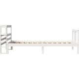 vidaXL Okvir za krevet s uzglavljem bijeli 90x200 cm masivna borovina | shoptok.hr