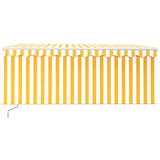 Tenda na ručno uvlačenje s roletom 3,5 x 2,5 m žuto-bijela | shoptok.hr