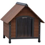  @Pet kućica za pse s plastičnim preklopima Rustique smeđa 76x76x72 cm | shoptok.hr