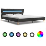 vidaXL Posteljni okvir z LED osvetlitvijo temno siva juta 180x200 cm, (21368985) Cene