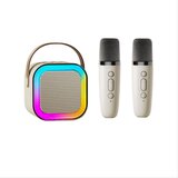 INF Prenosni Bluetooth Karaoke Zvočnik z Dvojnimi Mikrofoni in Zvočnikom Beige, (5000141438) | Shoptok.si