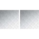 vidaXL Srebrna Guma 50 x 50 cm Kvadratni stopnišni predprti Kvadrat | Shoptok.si