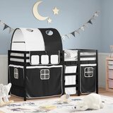 vidaXL Dječji krevet na kat s tunelom crno-bijeli 90 x 200 cm borovina | shoptok.hr