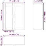  Zidni kuhinjski ormarić s policom Smeđi hrast 80 x 31 x 100 cm | shoptok.hr